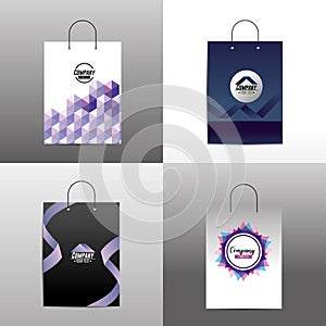 Set stationary template with corporate bag accesory