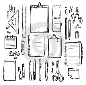 Set of stationery drawings photo