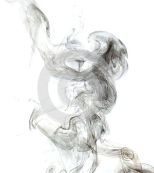 Set of steam looking like smoke isolated on white.