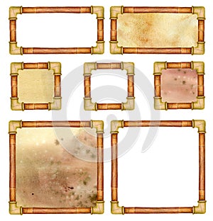Set of steampunk frames with pipes and with and without backgrounds. Good for buttons or signs.