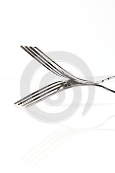 A set of steel forks