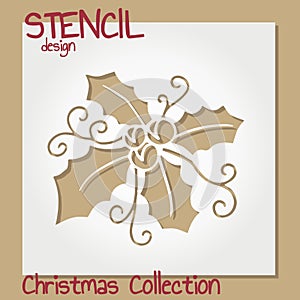 Set of Stencil design templates. Christmas collection. photo