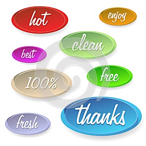 Set of stickers or buttons - customer satisfaction