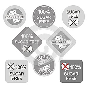 A set of stickers for sugar-free culinary products