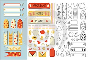 a set of stickers and various additional elements