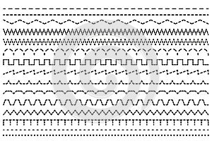 Set stitch sewing machine. Cut lines.