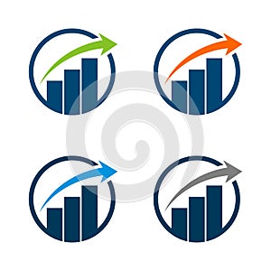 Set Stock Exchange Insurance Logo Template Illustration Design. Vector EPS 10