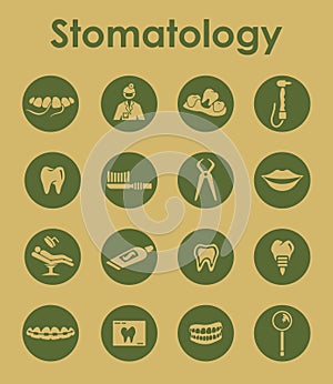 Set of stomatology simple icons