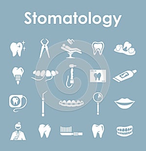 Set of stomatology simple icons