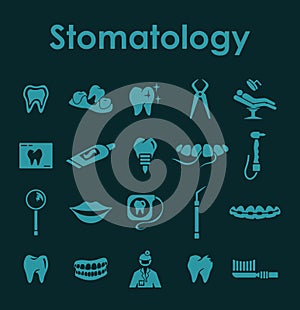 Set of stomatology simple icons