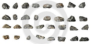 Set Stones isolated on white background