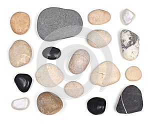 Set of stones on white