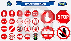 Set of stop sign. easy to modify