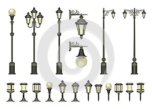 Set of street lamps