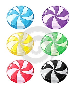 Set Striped Hard Candy In Various Flavor