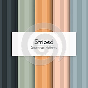 Set of striped seamless patterns