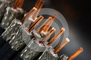 Set of stripped coaxial cable