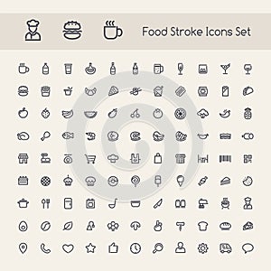 Set of Stroke Food Icons