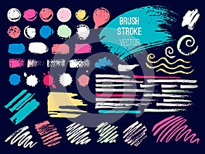 Set stroke spot blod. Brush, pen, marker, chalk.