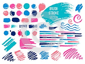 Set stroke spot blod. Brush, pen, marker, chalk.