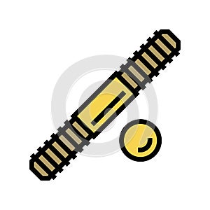 set stud bolt color icon vector illustration