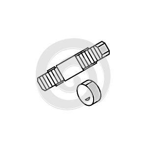 set stud bolt isometric icon vector illustration