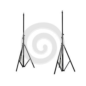 Set of Studio flash stand over isolated white background