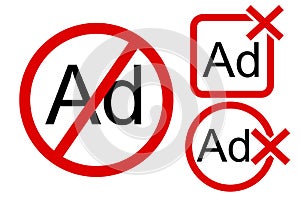 Set 3 Style, Prohibited Sign Vector, No Ad