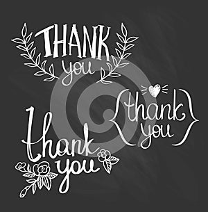 A set of style 'Thank You' design elements.