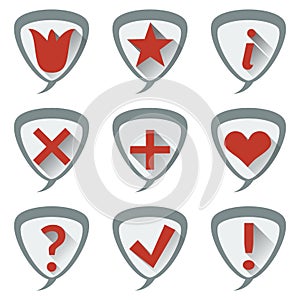 Set of stylish icons pointers for the map