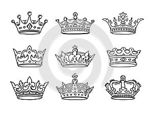 Set of stylized images of the crowns.