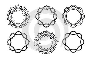 A set of stylized wreaths