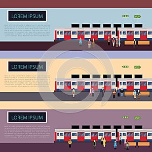 Set of Subway train banners