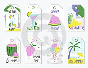 Set of summer gift tags and labels