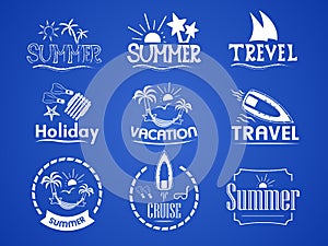 Set of summer logos