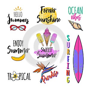 Set of Summer logos, tags, stickers