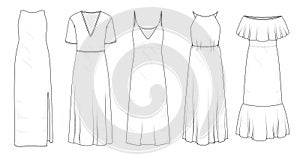 Set of summer long maxi dresses 
