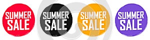 Set Summer Sale banners, discount tags design template, vector illustration