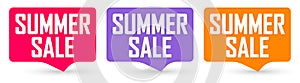 Set Summer Sale banners, discount tags design template, vector illustration