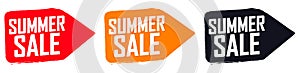 Set Summer Sale banners, discount tags design template, vector illustration