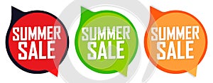 Set Summer Sale banners, discount tags design template, vector illustration