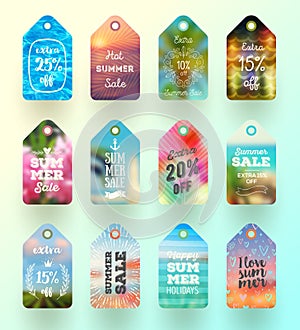 Set of summer sale tags or labels