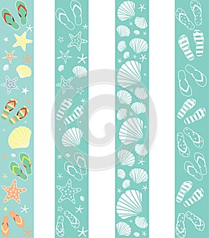 Set of summer seamless borders