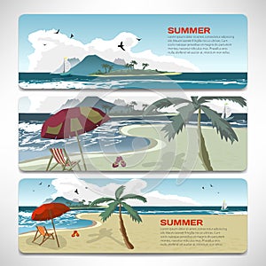 Set Of summer template banners gift cards. Branding design