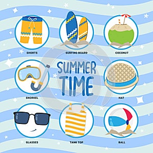 Set of summer time vector design