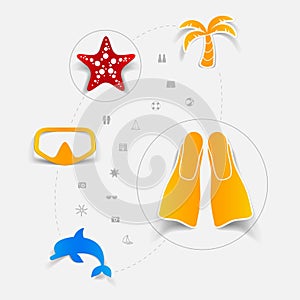 Set of summer tourism icons