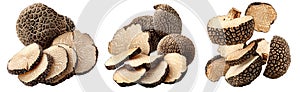 Set of summer truffles Scorzone isolated on white transparent background, great for culinary and gourmet themes photo