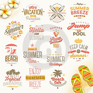 Set of summer vacation and travel type design