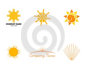 Set of Sun Logo Design Template Vector