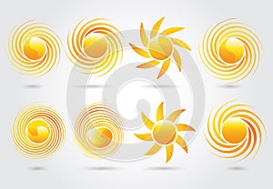 Set of sun logo vector image